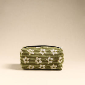 Green Handmade Cotton Toiletry Pouch 