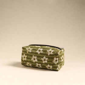  Green Handmade Cotton Toiletry Pouch 