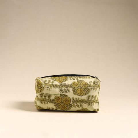  Green Handmade Cotton Toiletry Pouch 