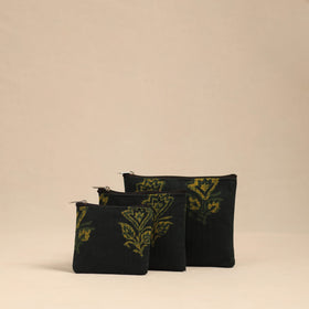 Buy Green Handmade Cotton Utility Pouches (Set of 3)