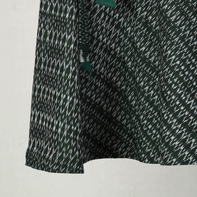 Green Handmade Cotton Wrap Around Pochampally Ikat Skirt
