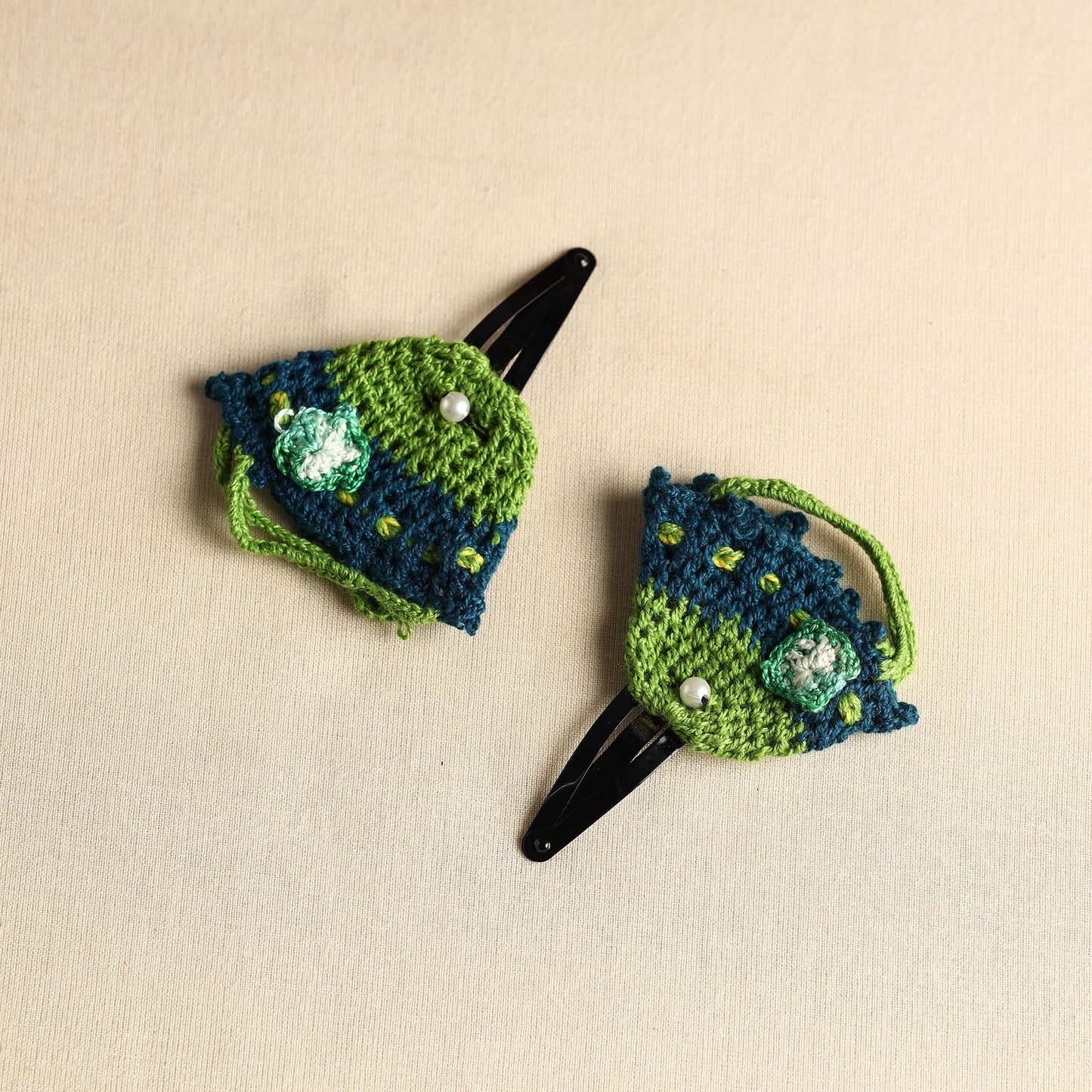  Handmade Crochet Tik-Tak Hair Clip (set of 2) 