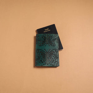 Handmade embossed leather passport cover 50 - handcrafted