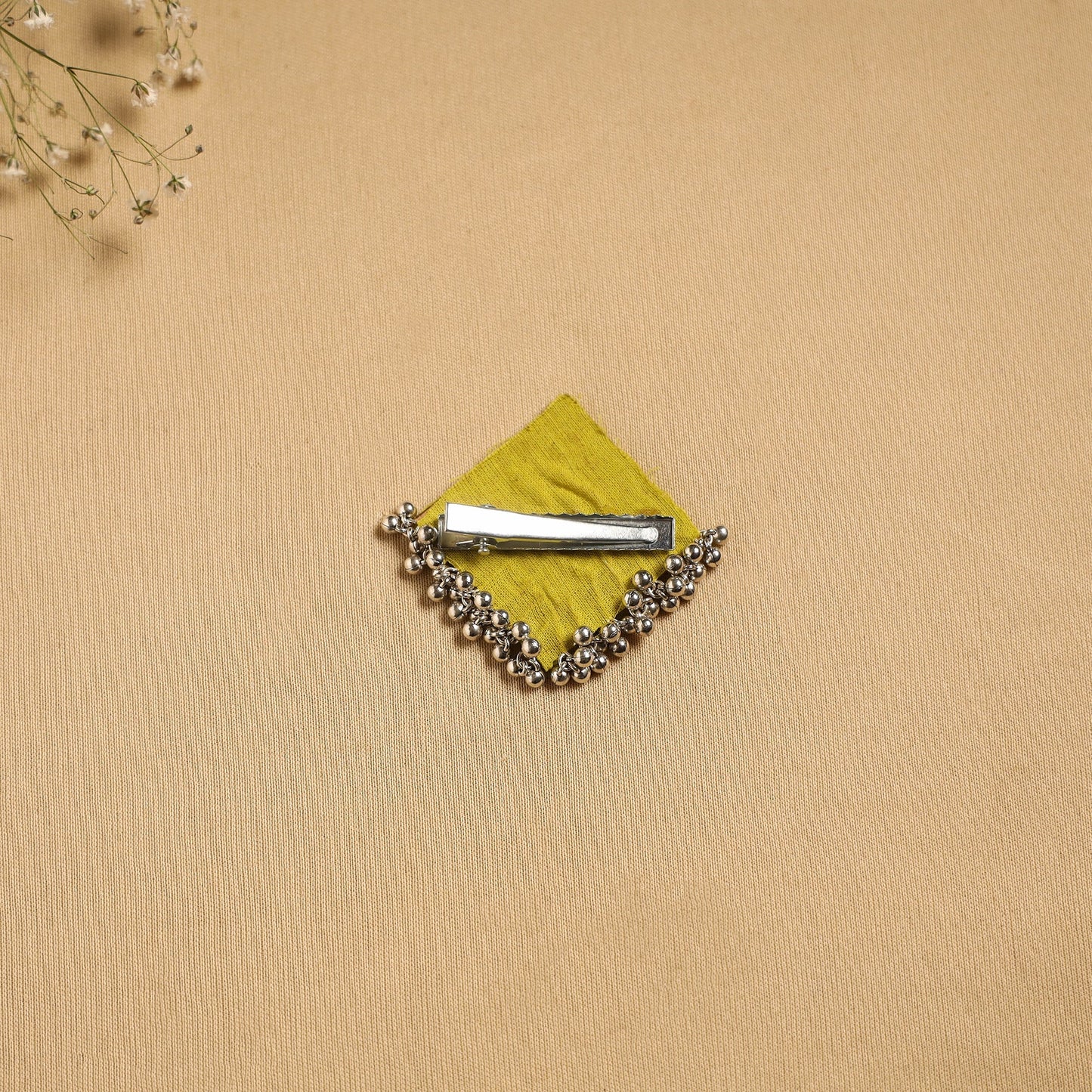 Handmade fabart ghungroo work hair clip 05 - handcrafted