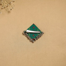 Handmade fabart ghungroo work hair clip 17 - handcrafted