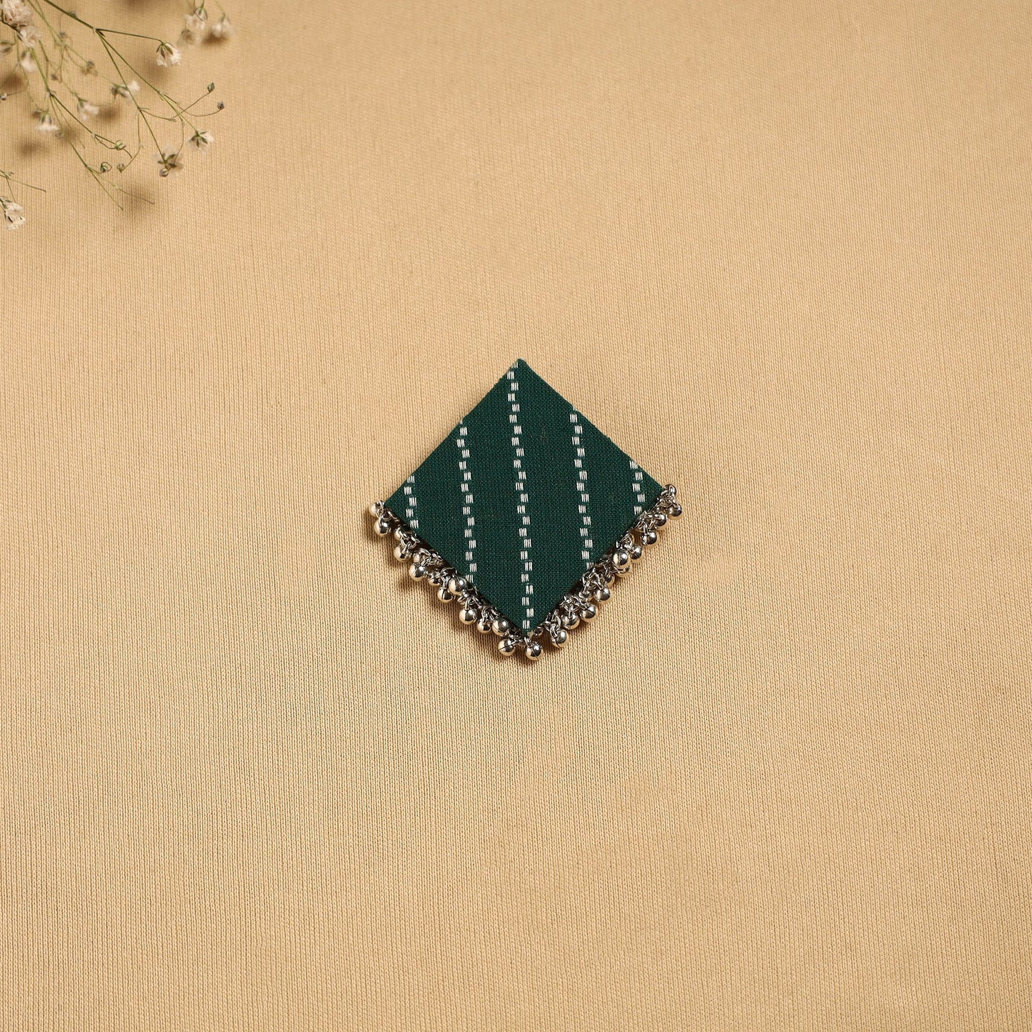 Handmade fabart ghungroo work hair clip 22 - handcrafted
