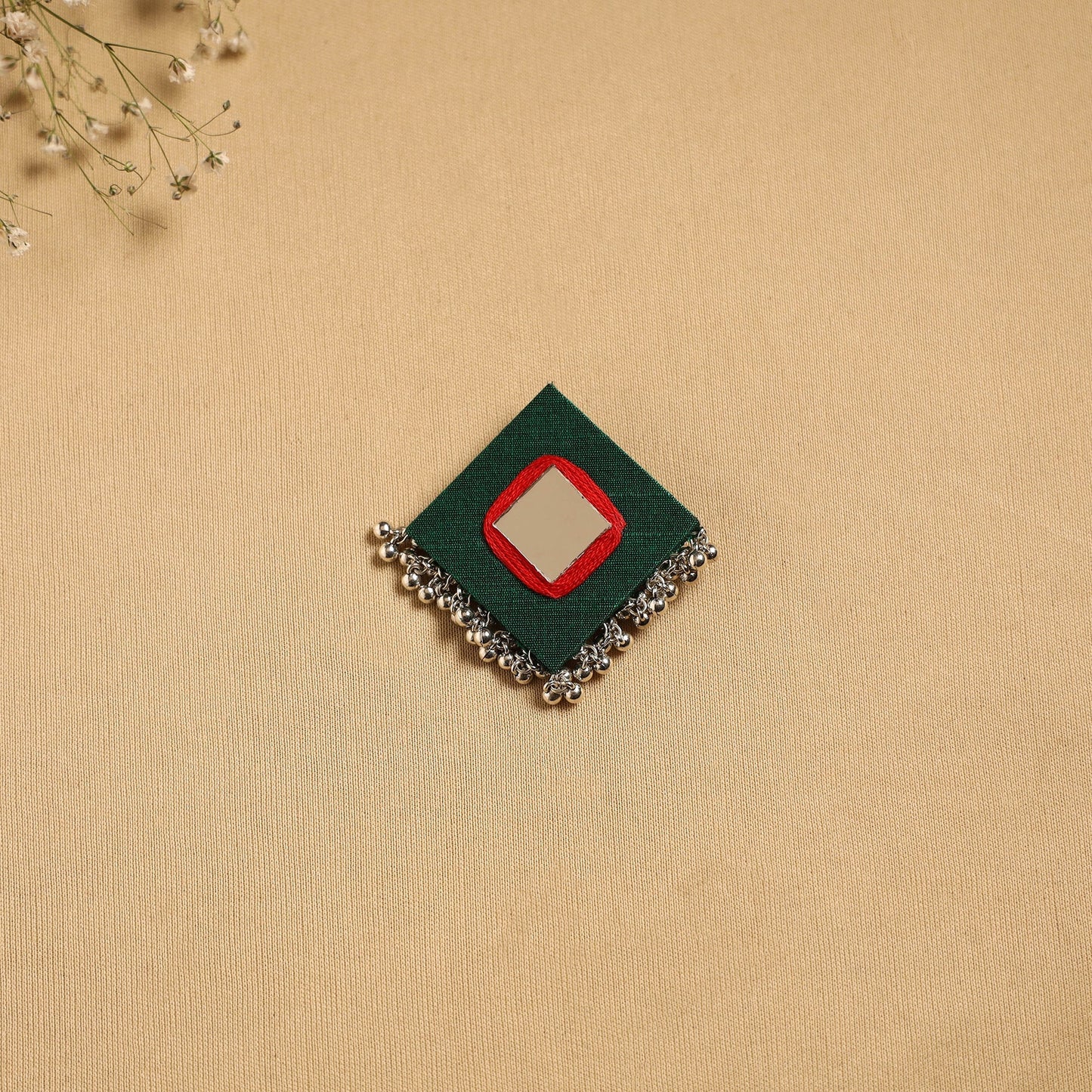 Handmade fabart ghungroo work hair clip 23 - handcrafted