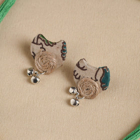 Green - handmade fabart jute necklace set 23 - handcrafted