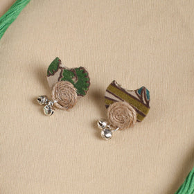 Green - handmade fabart jute necklace set 25 - handcrafted