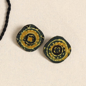 Green - handmade fabart necklace set 20 - handcrafted