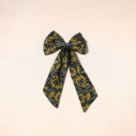 Green - handmade fabric bow hair clip 11 - handcrafted