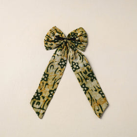Green Handmade Fabric Bow Hair Clip