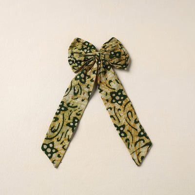 Green Handmade Fabric Bow Hair Clip