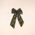 Green - handmade fabric bow hair clip 11 - handcrafted