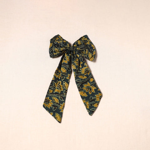 Green - handmade fabric bow hair clip 11 - handcrafted