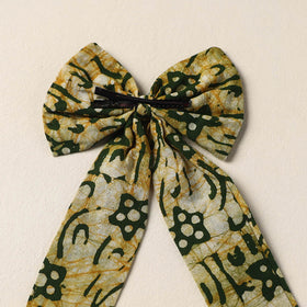 Green Handmade Fabric Bow Hair Clip