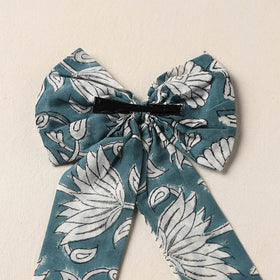 Green Handmade Fabric Bow Hair Clip