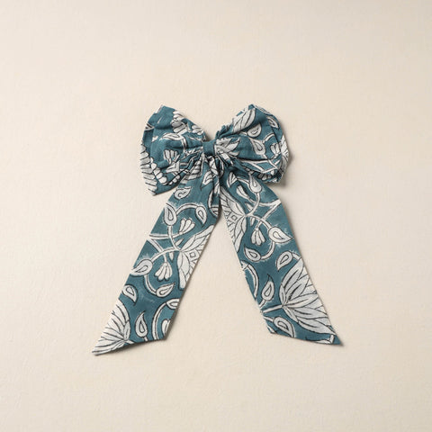 Green Handmade Fabric Bow Hair Clip