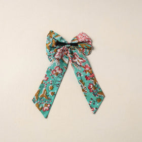 Green Handmade Fabric Bow Hair Clip