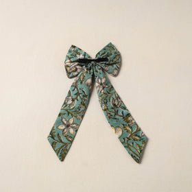 Green Handmade Fabric Bow Hair Clip