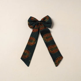 Green Handmade Fabric Bow Hair Clip