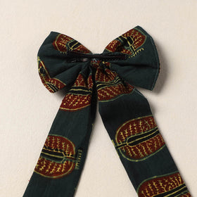 Green Handmade Fabric Bow Hair Clip