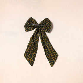 Green - handmade fabric bow hair clip 37 - handcrafted