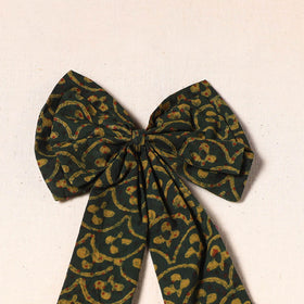 Green - handmade fabric bow hair clip 37 - handcrafted
