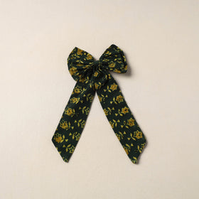 Green Handmade Fabric Bow Hair Clip