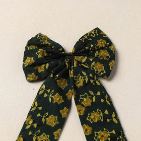 Green Handmade Fabric Bow Hair Clip