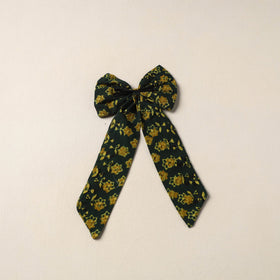 Green Handmade Fabric Bow Hair Clip