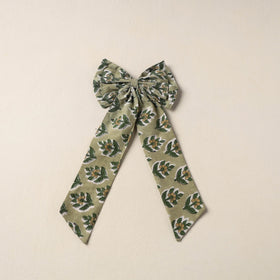 Green Handmade Fabric Bow Hair Clip