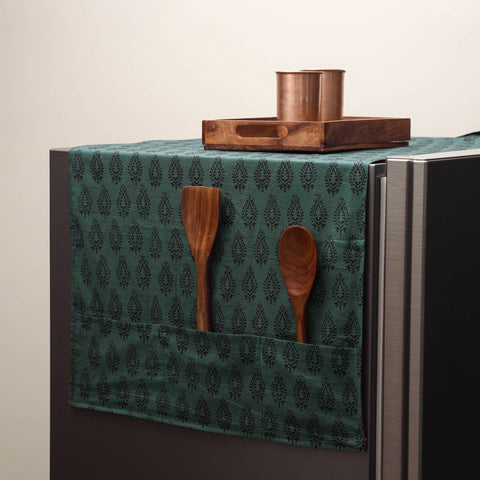 Handmade fridge top cover with multiple pockets 04