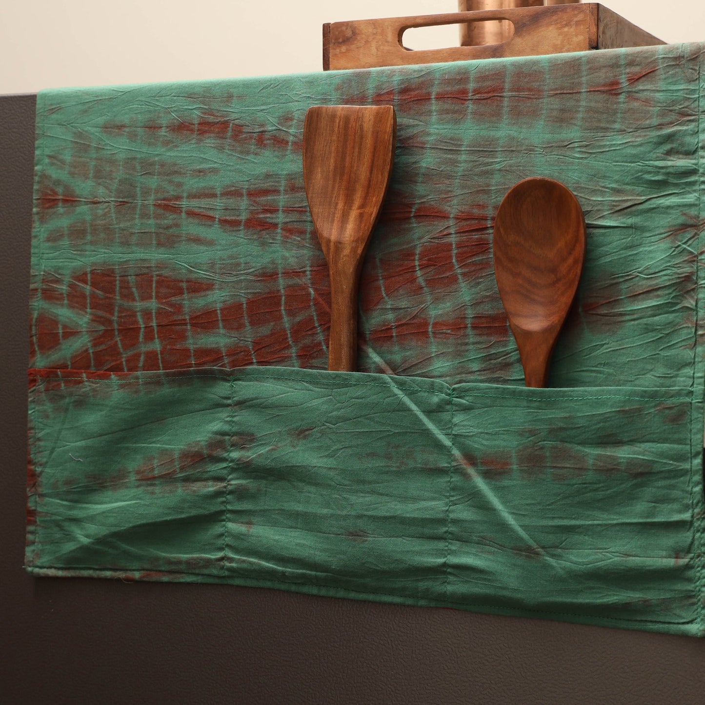 Handmade fridge top cover with multiple pockets 06