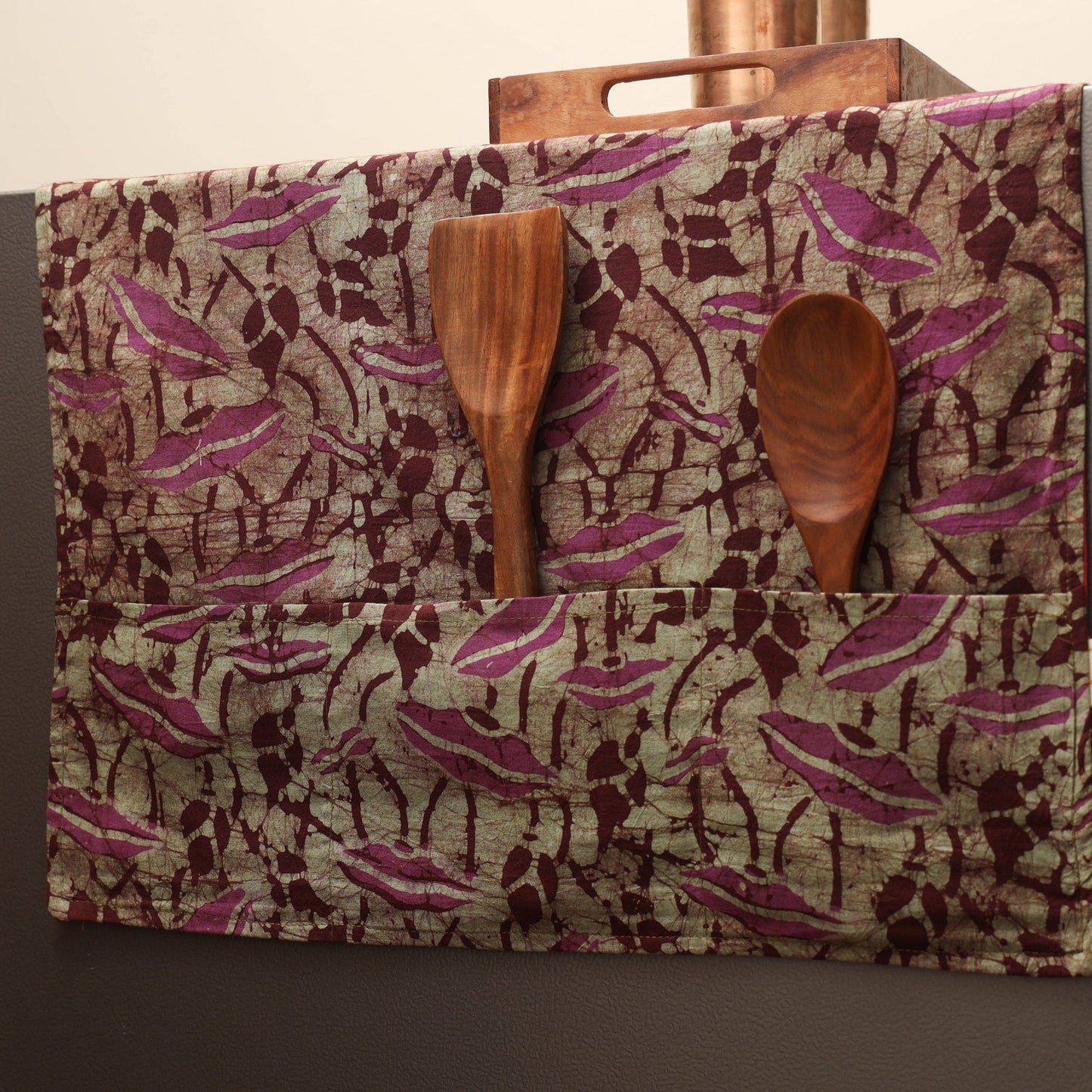 Handmade fridge top cover with multiple pockets 12