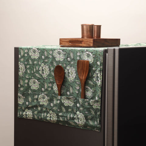 Handmade fridge top cover with multiple pockets 138