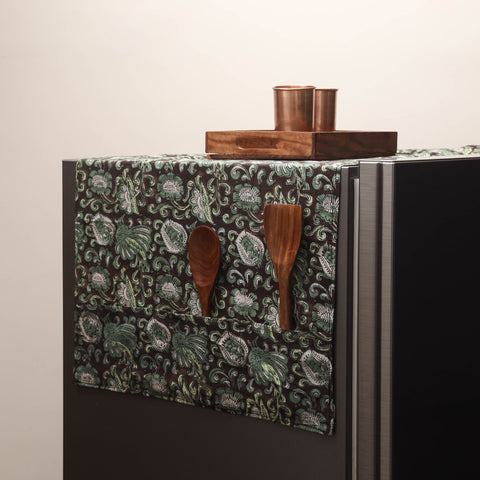 Handmade fridge top cover with multiple pockets 142