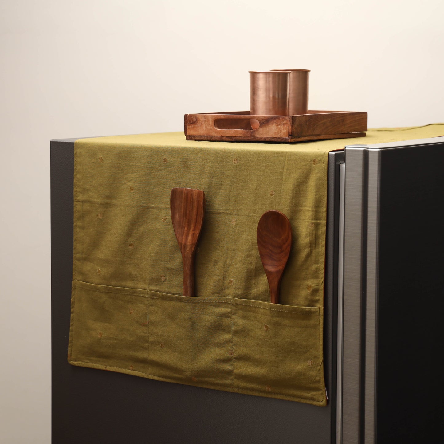 Handmade fridge top cover with multiple pockets 18