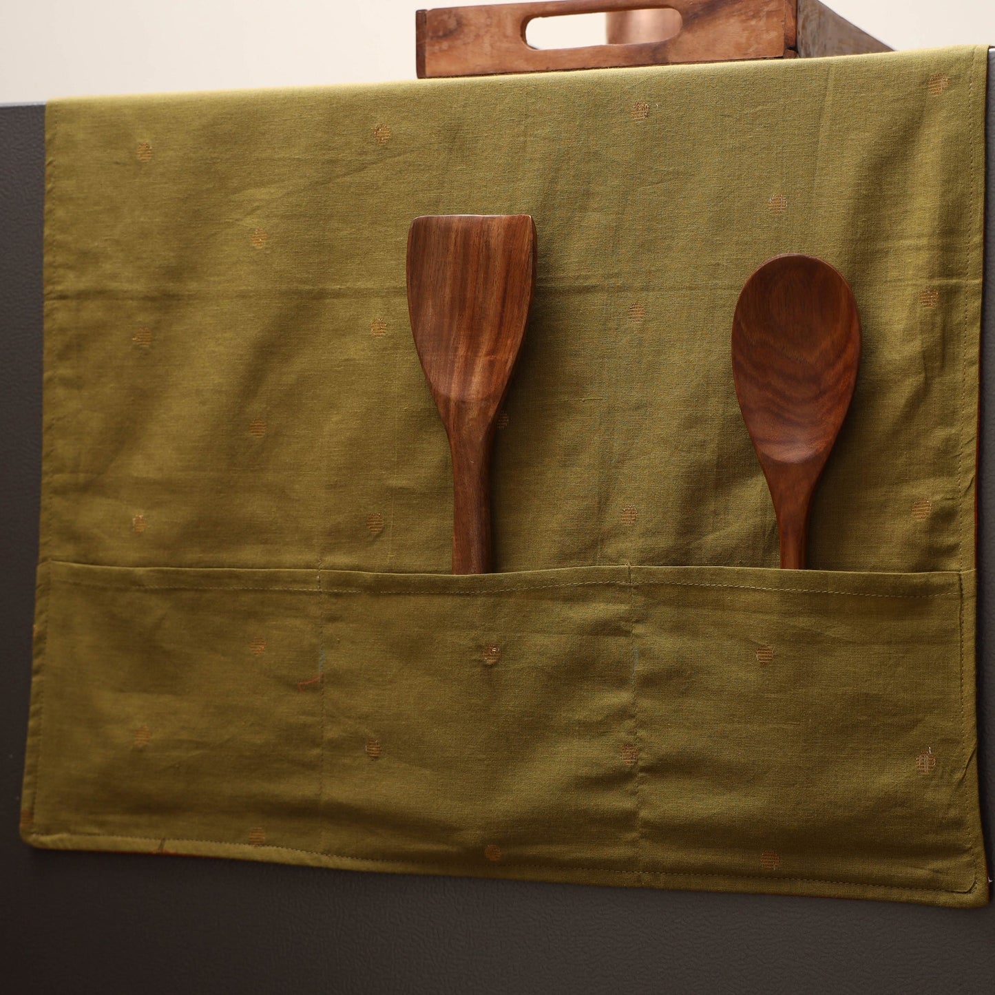 Handmade fridge top cover with multiple pockets 18