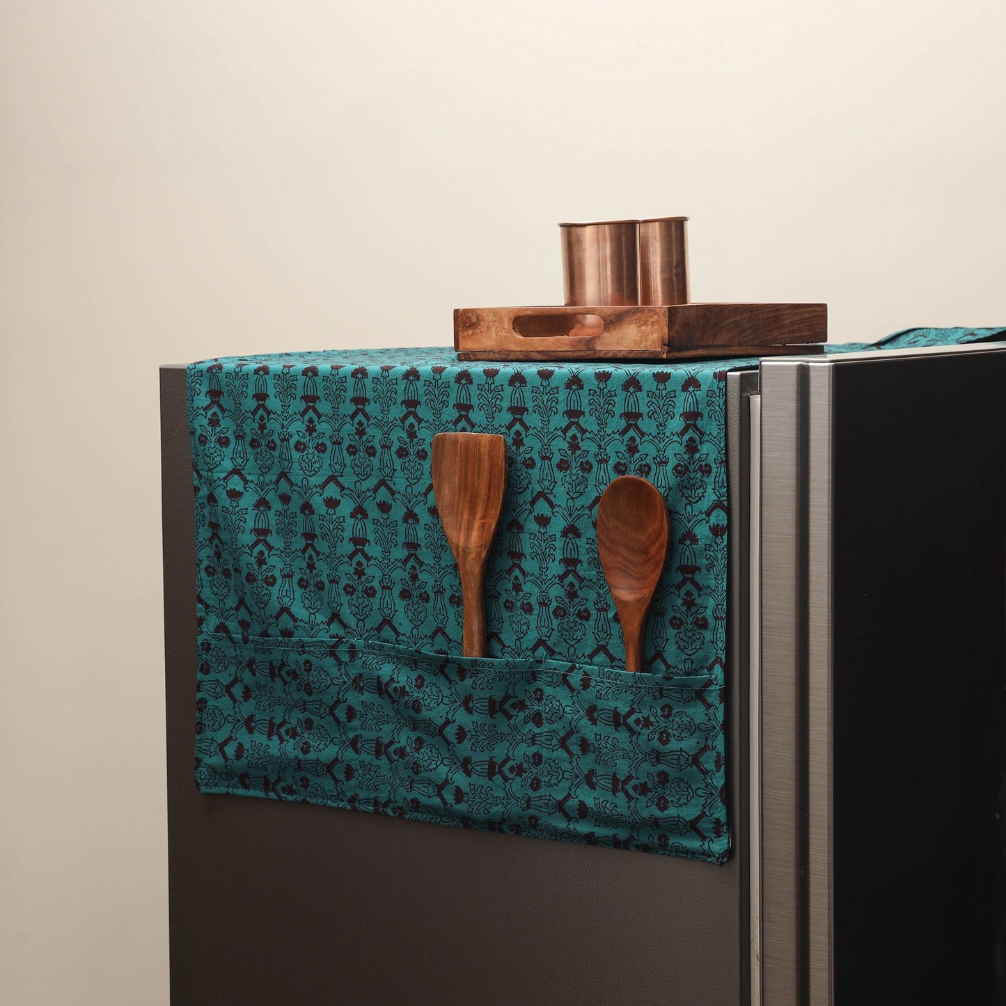 Handmade fridge top cover with multiple pockets 19