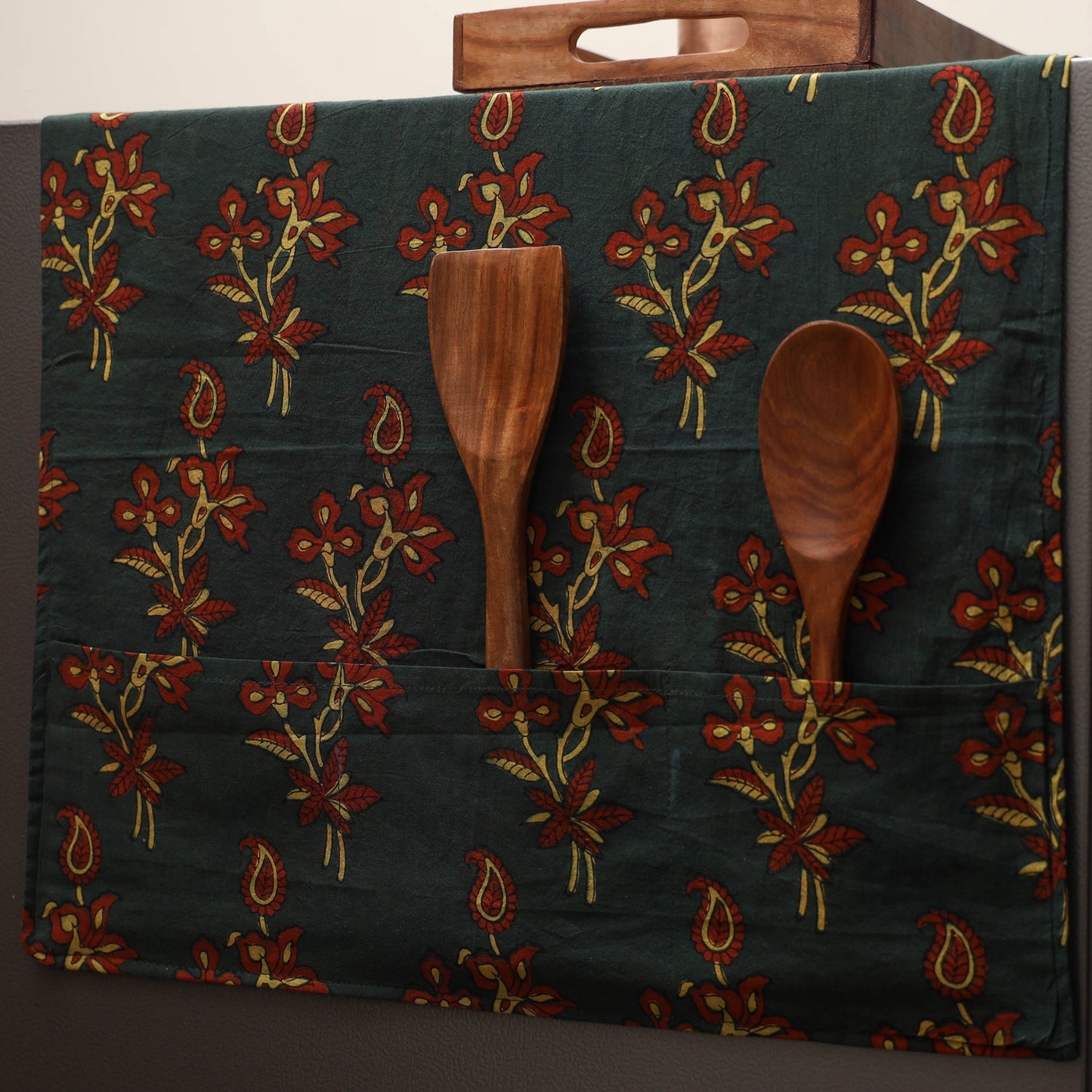 Handmade fridge top cover with multiple pockets 27