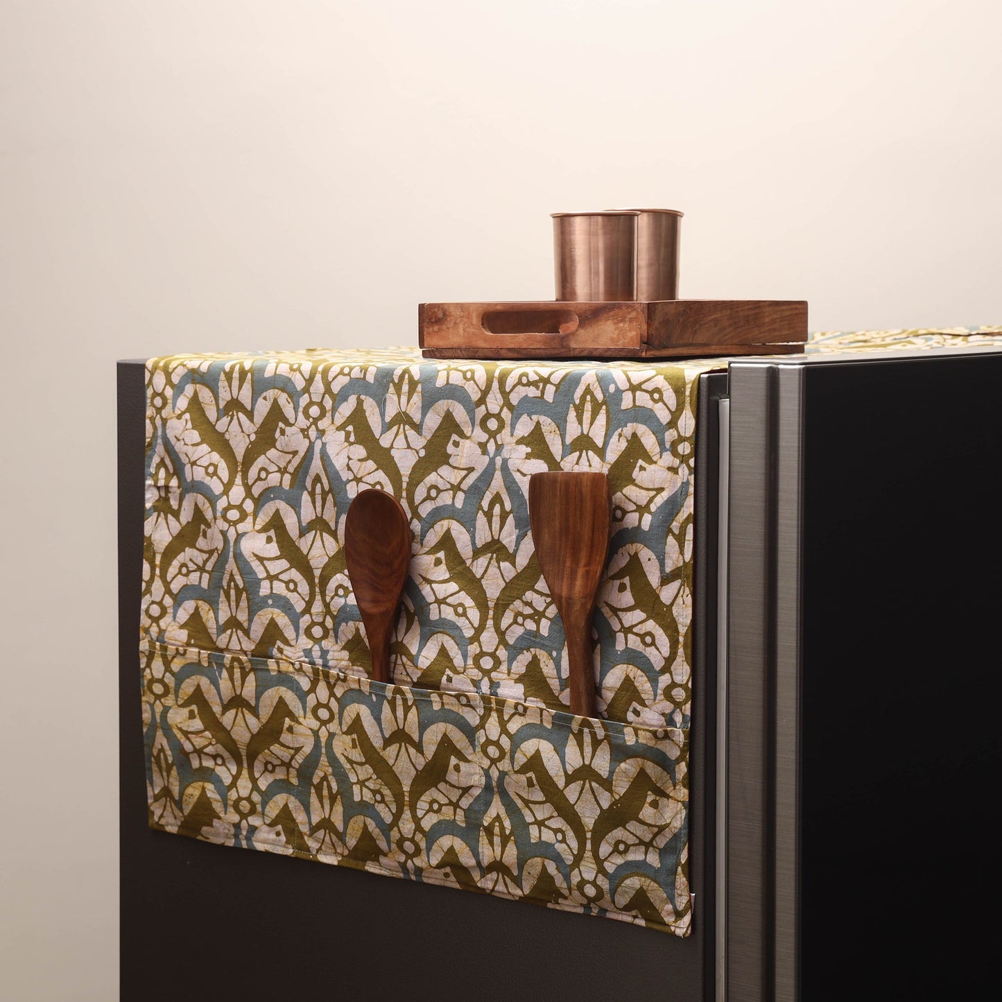 Handmade fridge top cover with multiple pockets 30