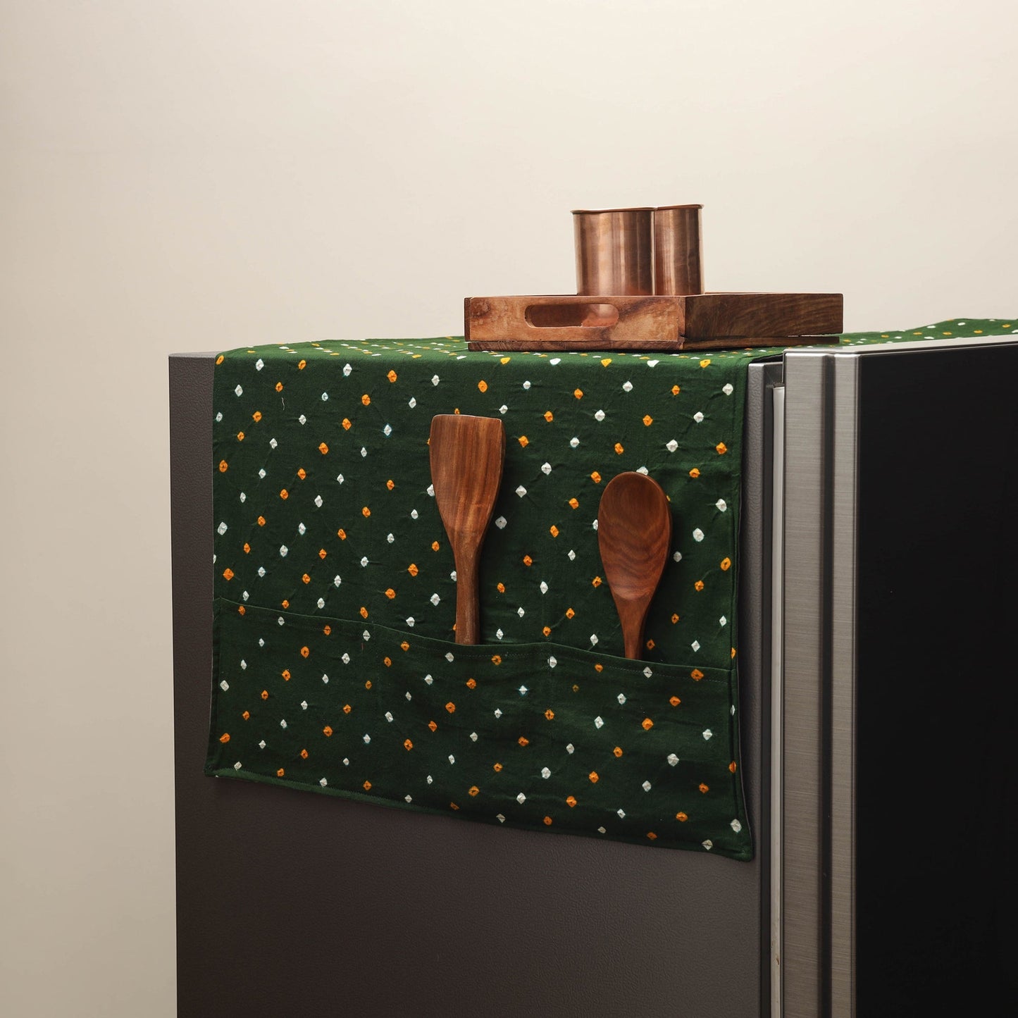 Handmade fridge top cover with multiple pockets 42