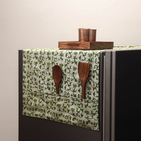 Handmade fridge top cover with multiple pockets 56