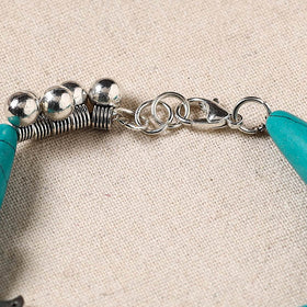 Green - handmade german silver beaded bracelet 03