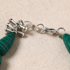 Green - handmade german silver beaded bracelet 09