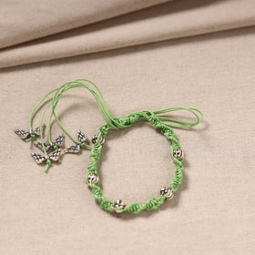 Green - handmade german silver bracelet 40 - handcrafted