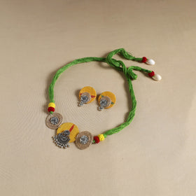 Buy Handmade GS Jute Fabart Necklace Set