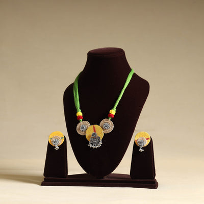 Buy Handmade GS Jute Fabart Necklace Set