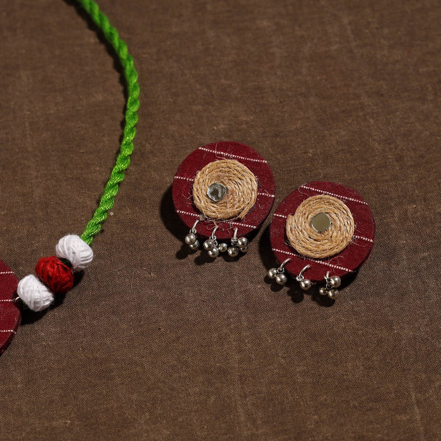 Buy Handmade Jute Fabart Necklace Set